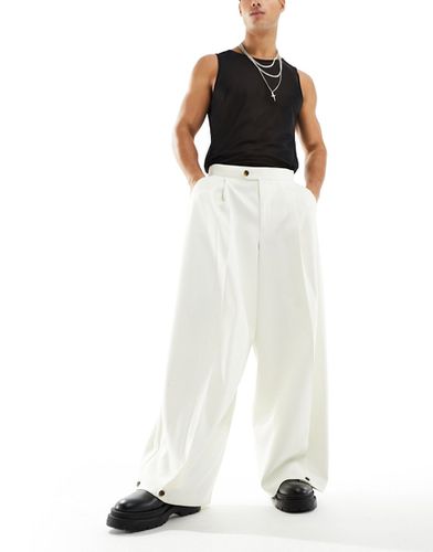 Pantalon habillé ultra ample en tissu texturé - Écru - Asos Design - Modalova