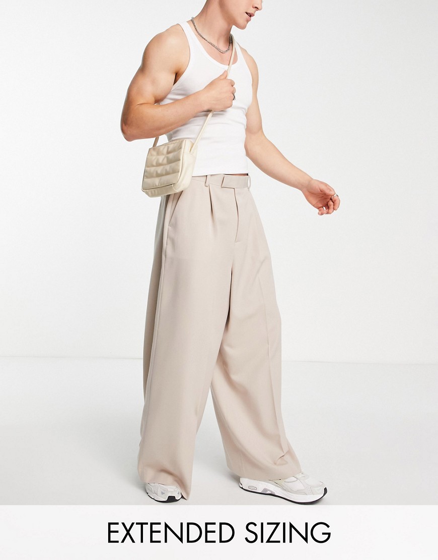 Pantalon habillé ultra large - Taupe - Asos Design - Modalova