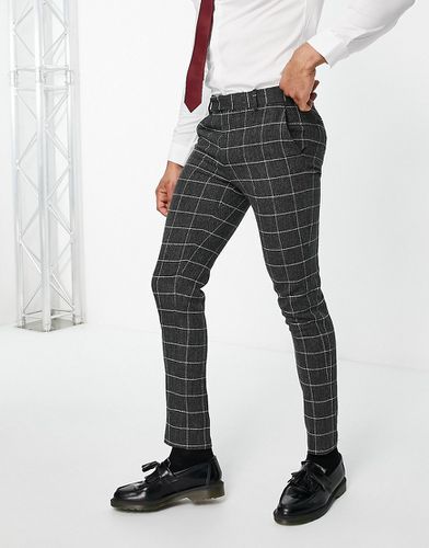 Pantalon habillé ajusté en laine mélangée - Carreaux - Asos Design - Modalova