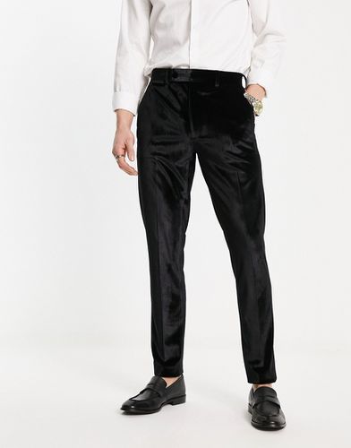 Pantalon habillé ajusté en velours - Noir - Asos Design - Modalova