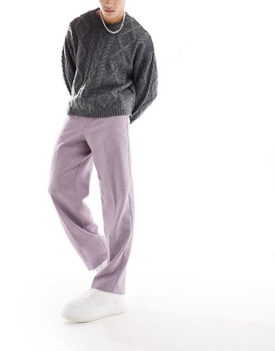 Pantalon habillé ample en laine mélangée à chevrons - Asos Design - Modalova