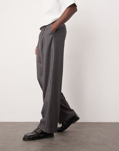 Pantalon habillé coupe ample à rayures fines effet métallisé - Asos Design - Modalova