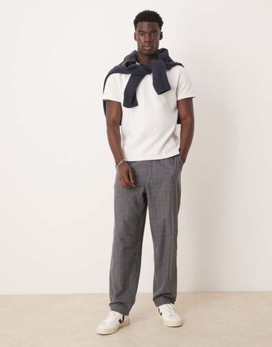 Pantalon habillé coupe ballon en tissu doux à carreaux - Gris - Asos Design - Modalova