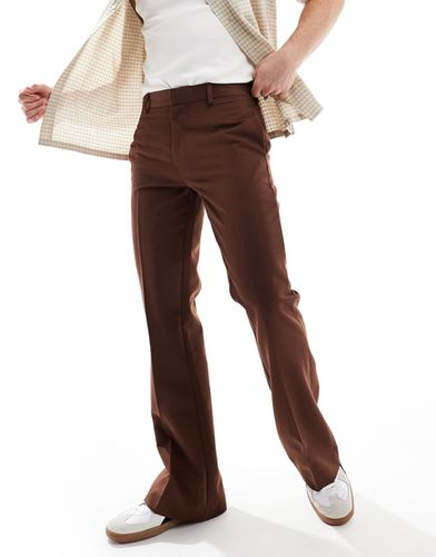 Pantalon habillé évasé - Marron - Asos Design - Modalova