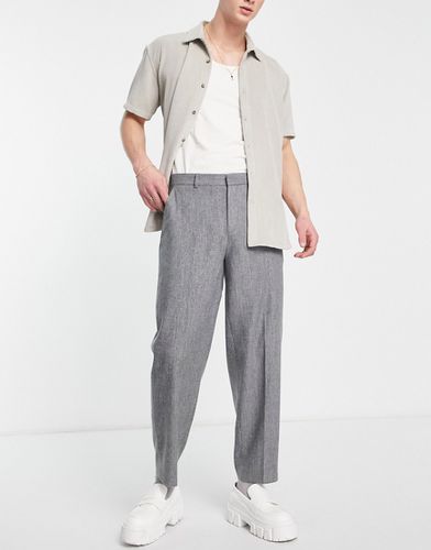 Pantalon habillé fuselé coupe oversize en laine mélangée - Pied-de-poule - Asos Design - Modalova