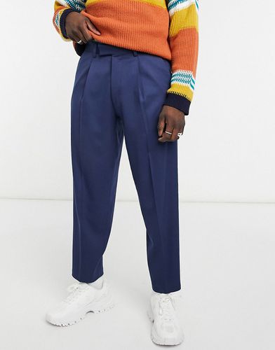 Pantalon habillé oversize coupe fuselée - Bleu - Asos Design - Modalova
