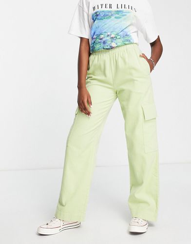 Pantalon large à enfiler en velours côtelé avec poches plaquées - Citron - Asos Design - Modalova