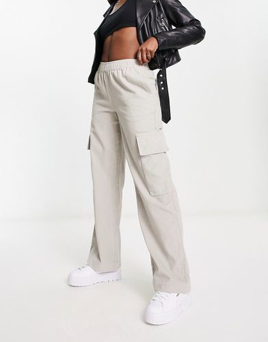 Pantalon large à enfiler en velours côtelé avec poches plaquées - Taupe - Asos Design - Modalova