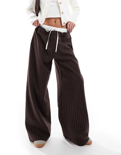 Pantalon large avec taille contrastante - Asos Design - Modalova