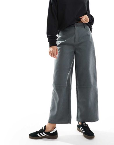 Pantalon large en suédine - Anthracite - Asos Design - Modalova