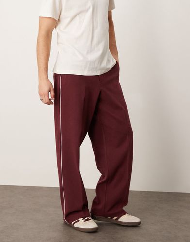 Pantalon large élégant avec liseré latéral - Bordeaux - Asos Design - Modalova