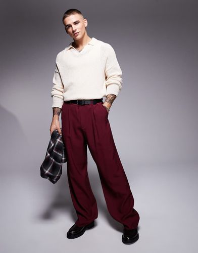 Pantalon large habillé - Bordeaux - Asos Design - Modalova