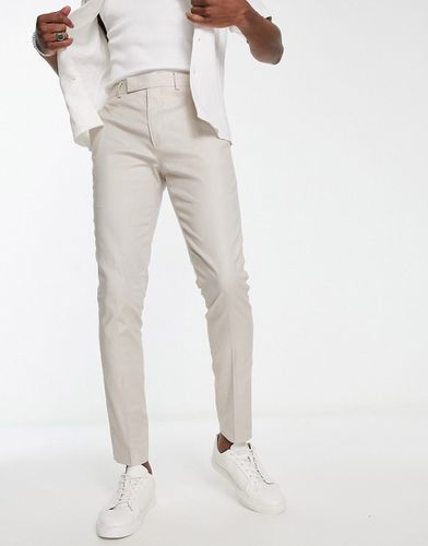 Pantalon skinny habillé en lin mélangé - Taupe - Asos Design - Modalova