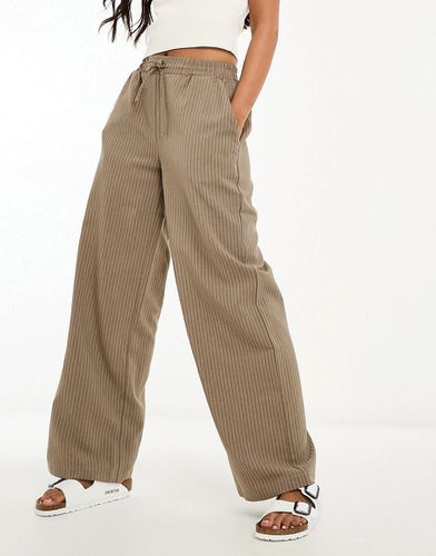Pantalon rayé à enfiler - Taupe - Asos Design - Modalova