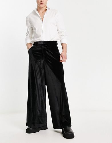 Pantalon ultra large habillé en velours - Noir - Asos Design - Modalova