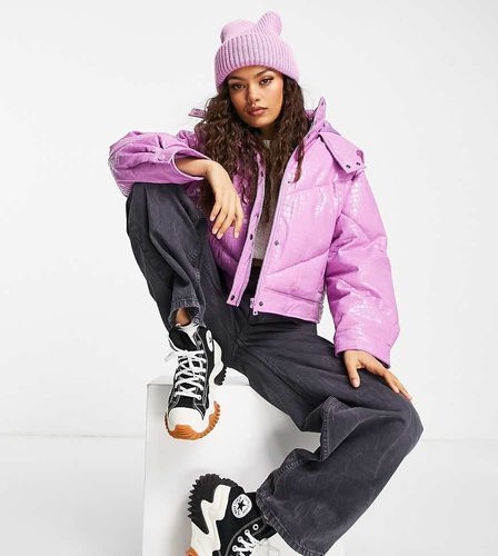 ASOS DESIGN Petite - Doudoune courte en vinyle - Lilas - Asos Petite - Modalova