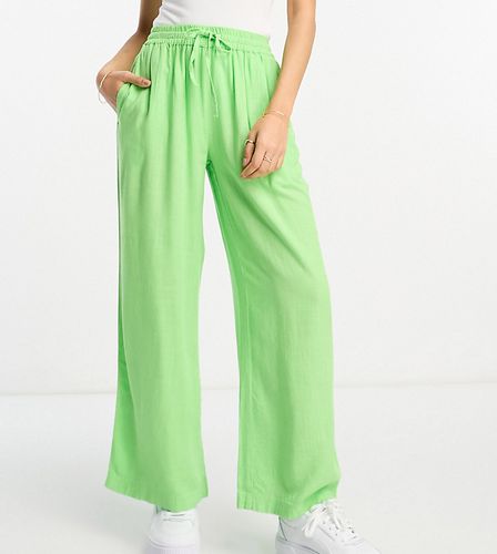 Petite - Pantalon à enfiler en lin - pomme - Asos Design - Modalova