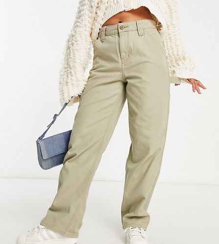 ASOS DESIGN Petite - Pantalon cargo minimaliste à coutures contrastantes - Kaki - Asos Petite - Modalova