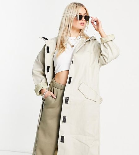 ASOS DESIGN Petite - Trench-coat à capuche - Taupe - Asos Petite - Modalova