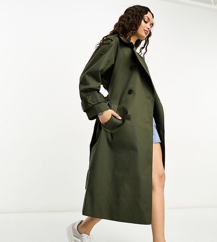 ASOS DESIGN Petite - Trench-coat long - Kaki - Asos Petite - Modalova