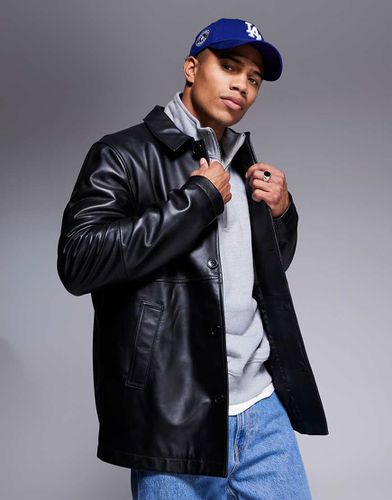 Premium - Blouson Harrington en cuir véritable - Asos Design - Modalova