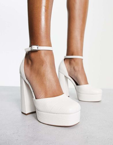 Priority - Chaussures effet croco à plateforme et talon carré haut - Asos Design - Modalova