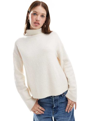 Pull à col montant en maille - Crème - Asos Design - Modalova