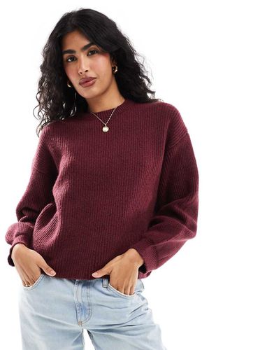 Pull coupe carrée en maille duveteuse - Bordeaux - Asos Design - Modalova