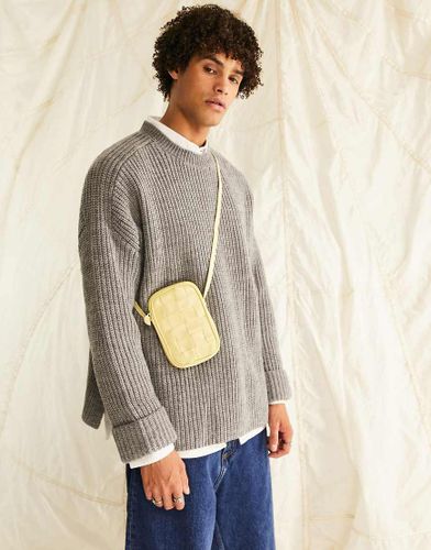 Pull en maille côtelée de laine mélangée - Asos Design - Modalova