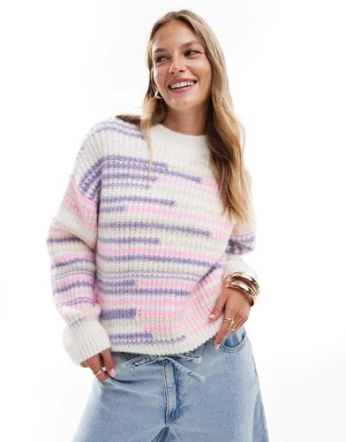 Pull oversize en maille rayée - Rose - Asos Design - Modalova