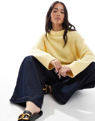 Pull ras de cou en maille avec manches raglan - Babeurre - Asos Design - Modalova