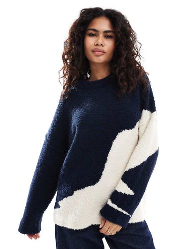 Pull ras de cou en maille bouclée à motif abstrait - Asos Design - Modalova