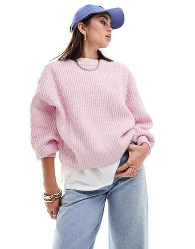 Pull ras de cou en maille côtelée épaisse - Asos Design - Modalova