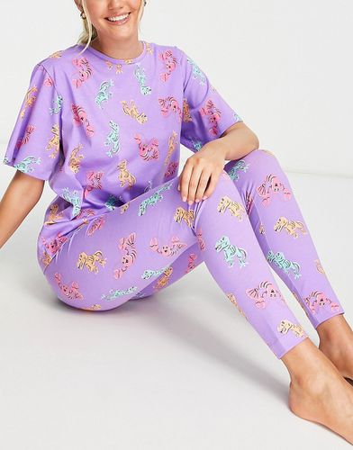 Pyjama à imprimé homards et dinosaures avec legging et t-shirt oversize - Asos Design - Modalova