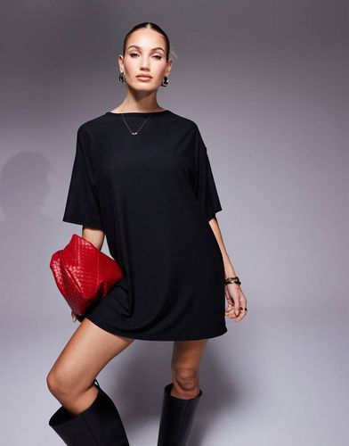 Robe t-shirt courte en maille côtelée ultra-douce - Asos Design - Modalova