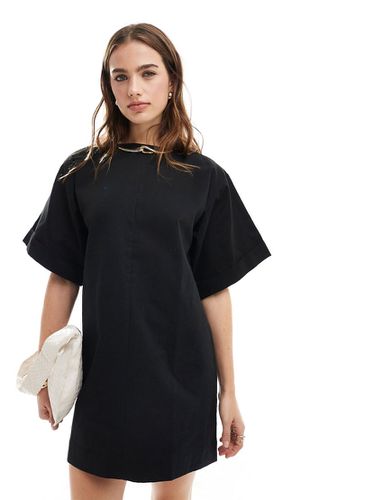 Robe t-shirt courte oversize coupe carrée en sergé de coton - Asos Design - Modalova