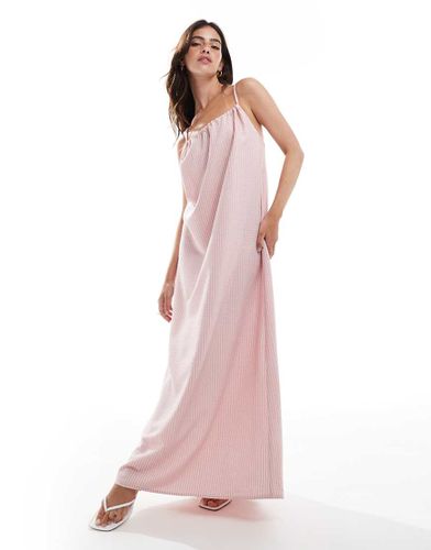 Robe trapèze longue rayée à enfiler avec liens noués dans le dos - Asos Design - Modalova