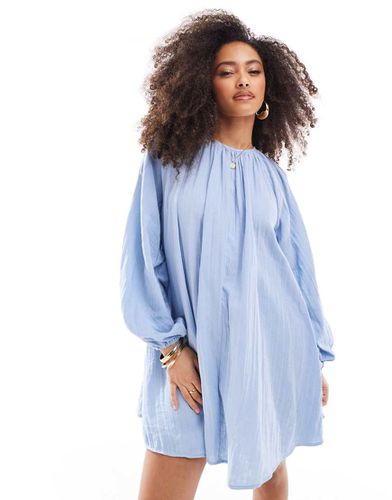 Robe courte évasée en tissu double - glacier - Asos Design - Modalova