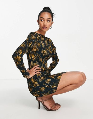 Robe courte plissée à fleurs - Asos Design - Modalova