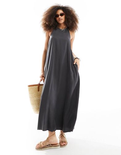 Robe d'été longue et épurée à dos nu - Anthracite - Asos Design - Modalova