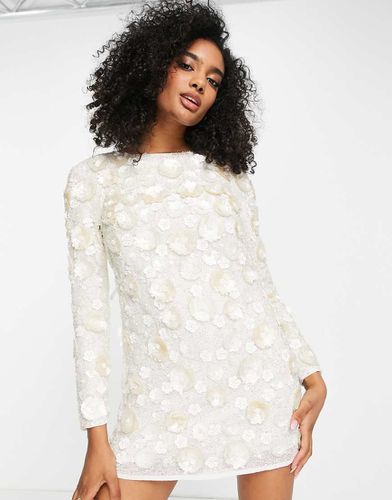 Robe droite courte ornée de fleurs - Asos Design - Modalova