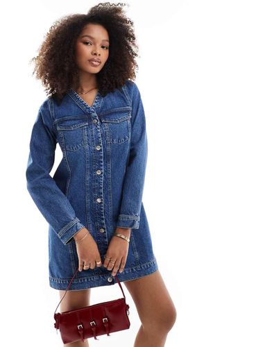 Robe en jean style western à manches longues - moyen - Asos Design - Modalova