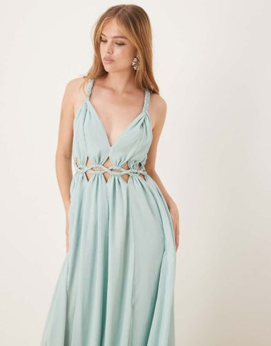 Robe longue  bretelles tresses et dcoupes au corsage - Asos Design - Modalova