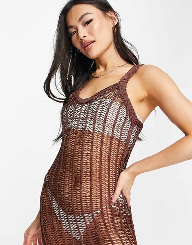 Robe longue de plage en maille ajourée effet échelle - Asos Design - Modalova