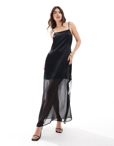 Robe longue en mousseline et satin - Asos Design - Modalova