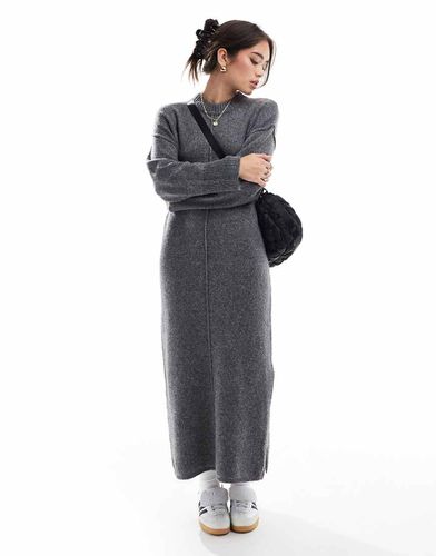 Robe longueur mollet en maille avec couture devant - Anthracite - Asos Design - Modalova