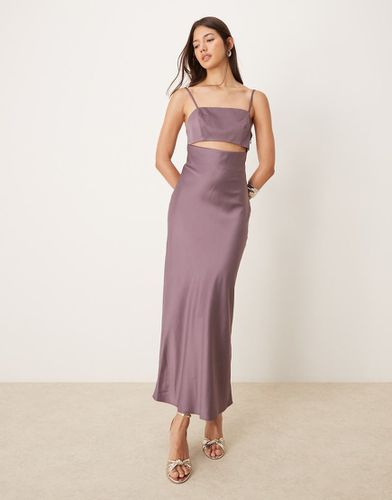 Robe mi-longue à découpe en satin - Asos Design - Modalova