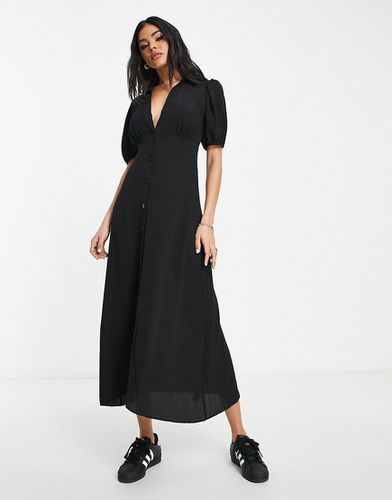 Robe mi-longue boutonnée - Noir - Asos Design - Modalova