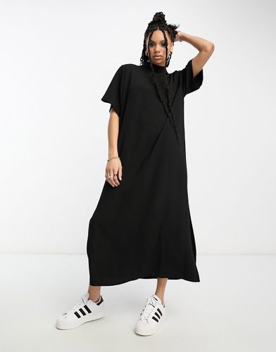 Robe mi-longue droite oversize à col montant - Noir - Asos Design - Modalova
