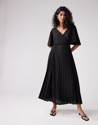 Robe portefeuille mi-longue avec manches évasées et jupe plissée - Asos Design - Modalova